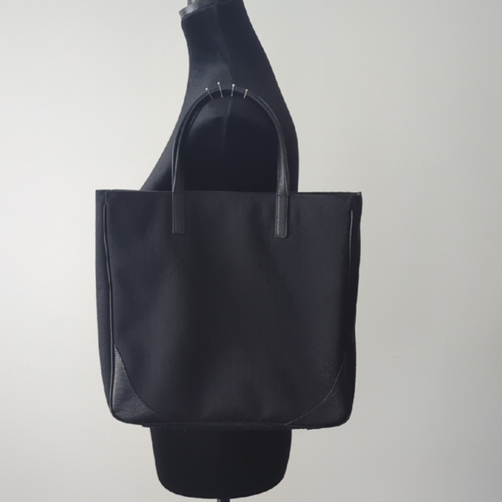 DKNY Black Stylish Slim Canvas Tote Bag - Picture 2 of 5